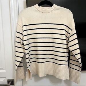 Zara Cream and Black Stripped Sweater. Great condition. Great fit.